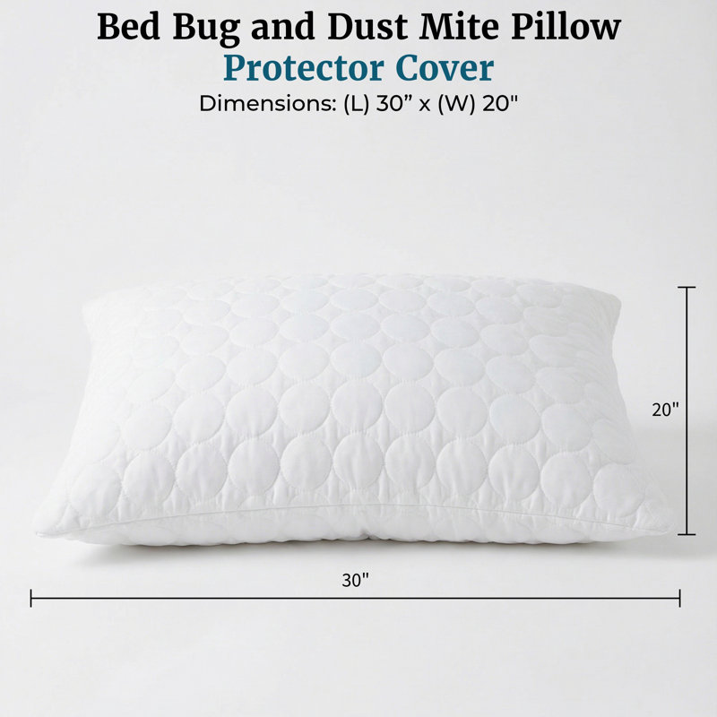 Remedy Waterproof Pillow Protector – Hypoallergenic Cotton Pillowcase with Zipper to Help Prevent Bed Bugs and Dust Mites
