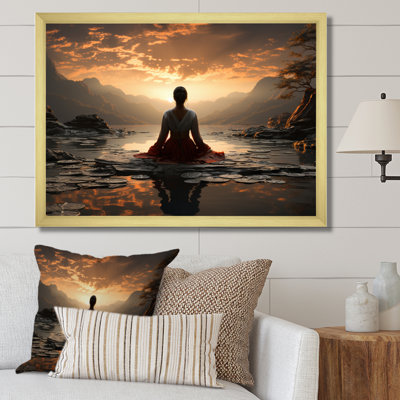 «Black Peach Meditation Eernal Now», reproduction d'art sur toile encadrée