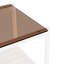 Table de bout en verre trempé brun avec espace pratique et pieds en fer stables, pour la surface de vie, 2 tables rectangulaires l 19,1 po, dessus, pièce de luxe