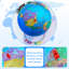 Globe terrestre pour enfants apprenant, globe horizontal éducatif à rotation à 360 °