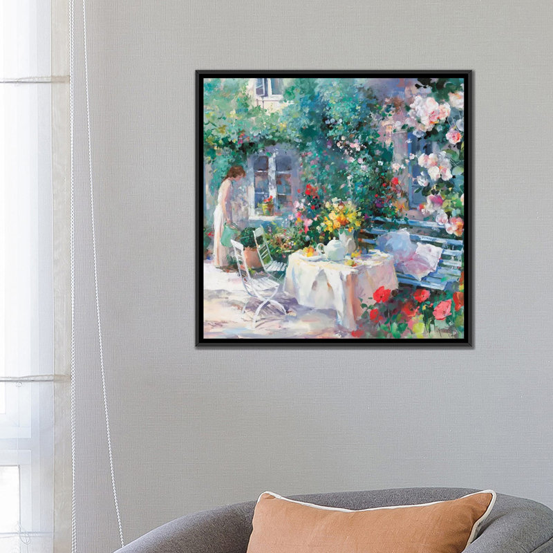 «Romantico Dos», reproduction sur toile, H 18 po x l 18 po x P 1,5 po, Toile avec cadre noir, Pas de tapis