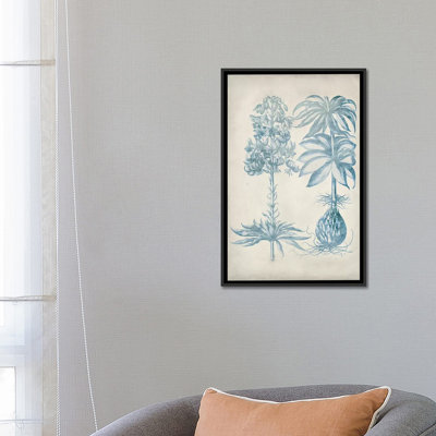 «Blue Fresco Floral I», impression sur toile
