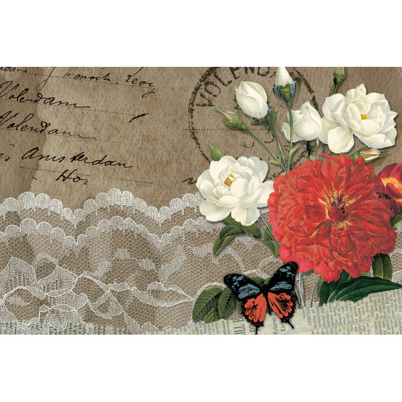 Flower Frames - Wrapped Canvas Print, 30cm H x 46cm W x 3.8cm D