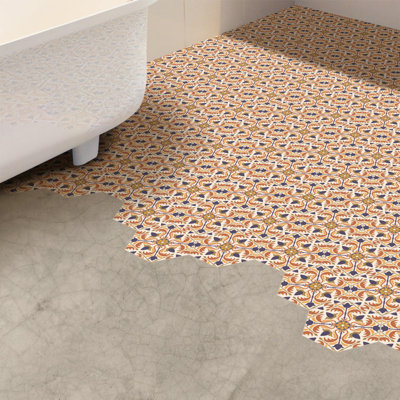 Décalcomanie de plancher hexagonale