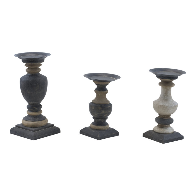 Ensemble de chandelles en bois 3 pièces rétro
