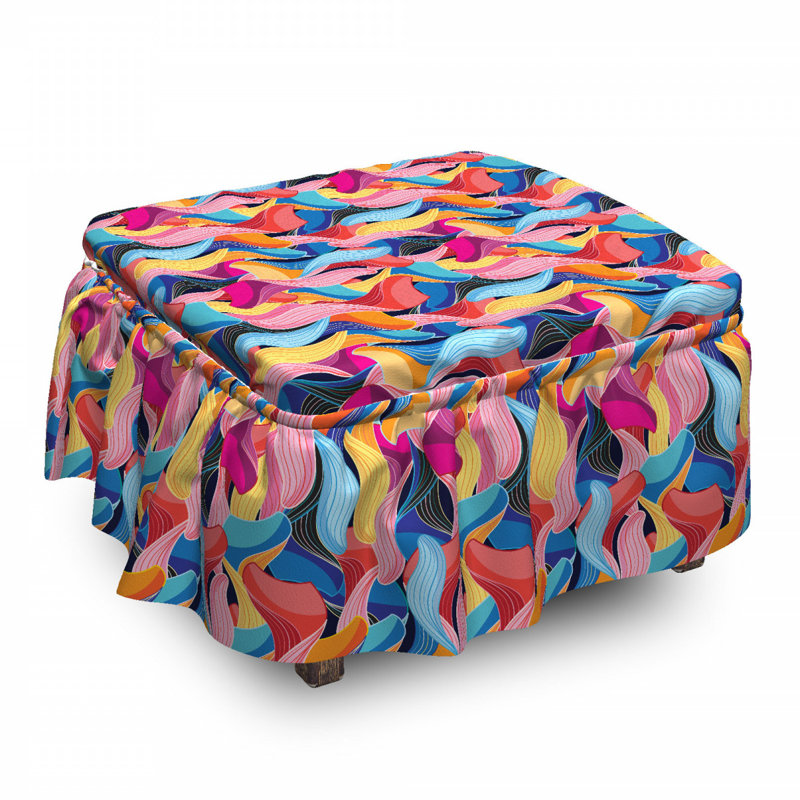 Housse pour repose-pieds abstrait vagues inhabituelles