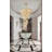 Transitional 25 Light Gold Aluminum Glass Chandelier