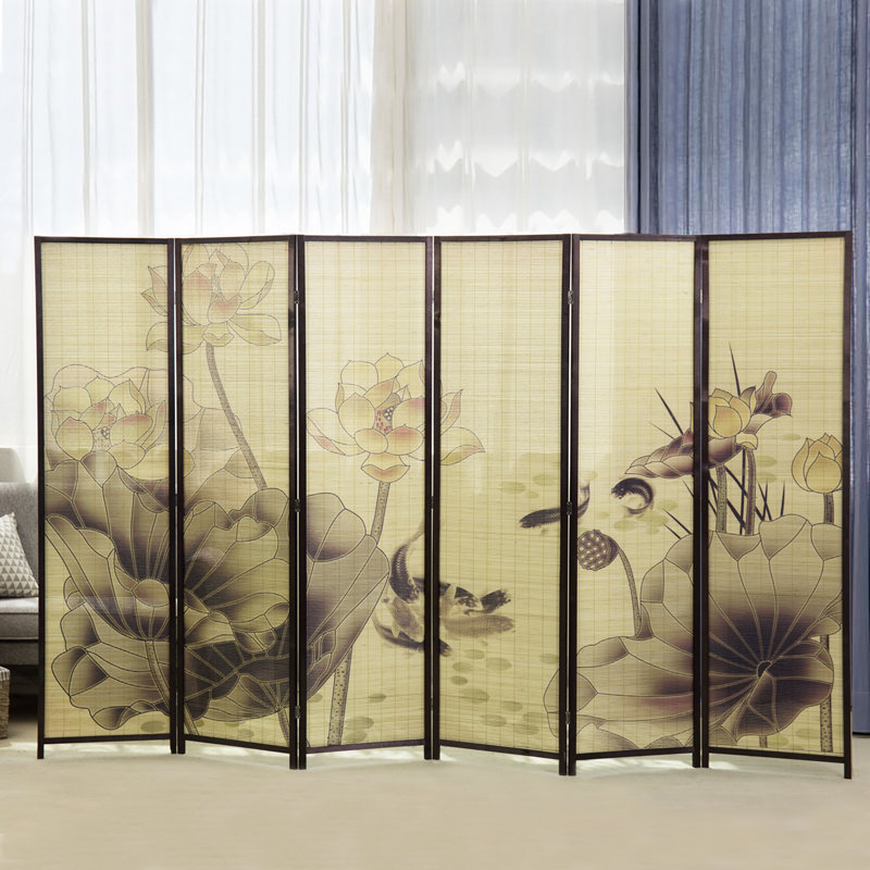 290Cm W x 180Cm H 6 - Panel Solid Wood Room Divider