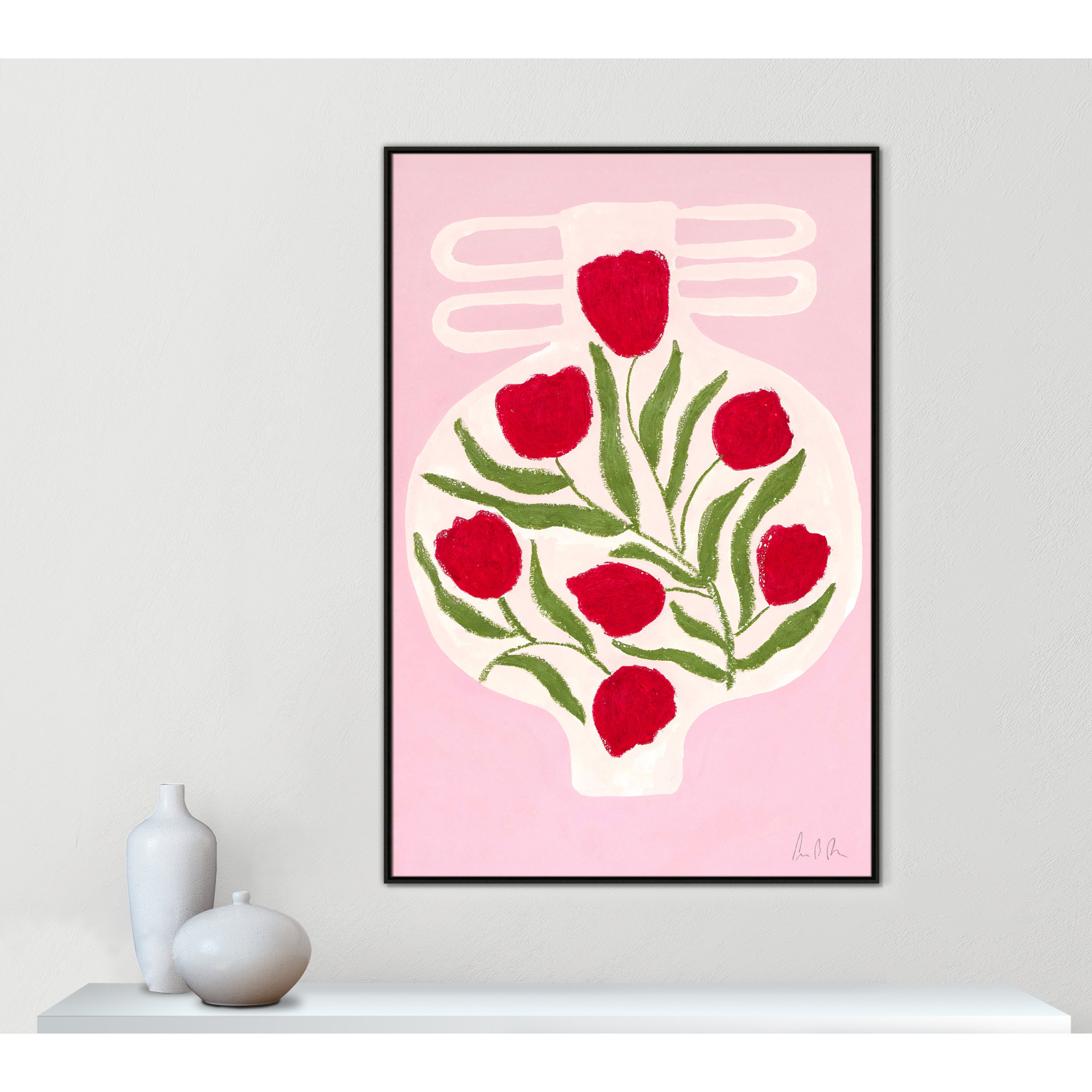 Vase No. 02 Print by Camilla Bergqvist, 61.5" H x 41.5" W, Espresso