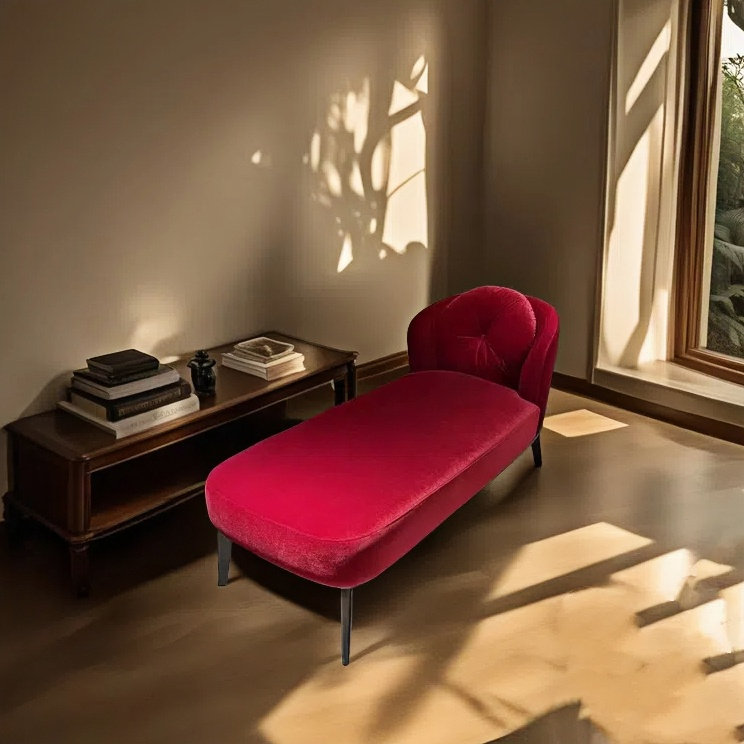 Chaise longue simple et moderne en flanelle
