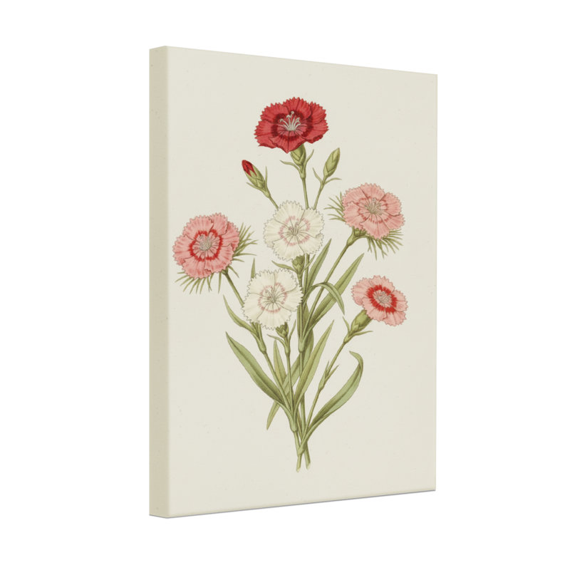 Bouquet de plantes et de fleurs avec des fleurs rouges, roses et blanches, H 30 po x l 20 po