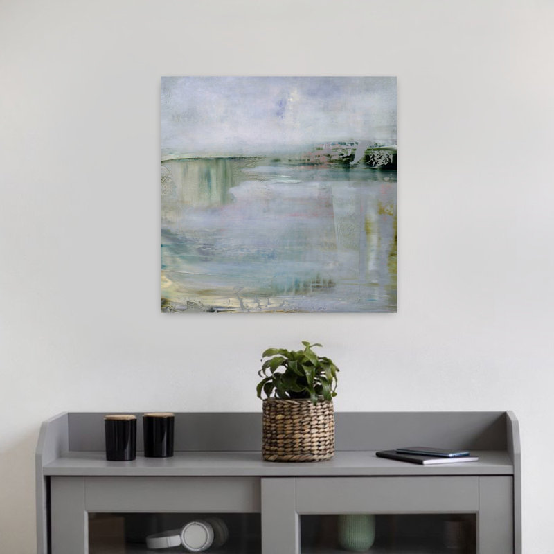 Sanctuary Bay 6, art contemporain abstrait lavande, H 18 po x l 18 po