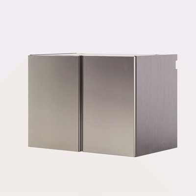 Wood Base Door Wall Mounted Garage Cabinet In Metallic Gray