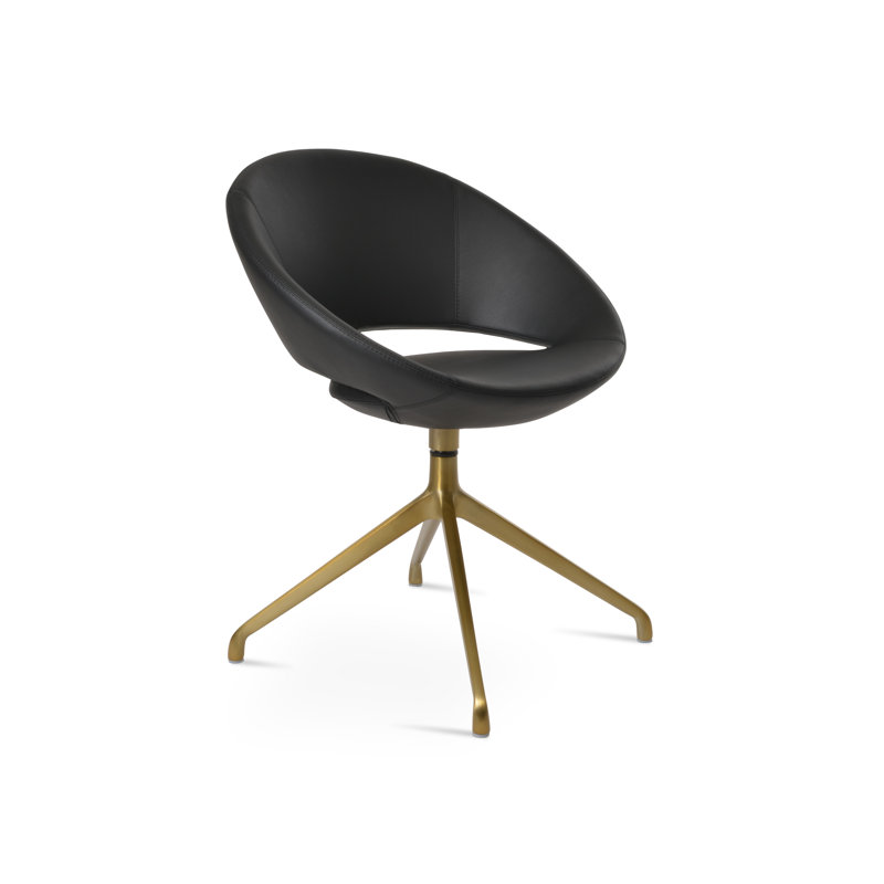 Fauteuil pivotant Crescent Spider, Noir, Laine argentée