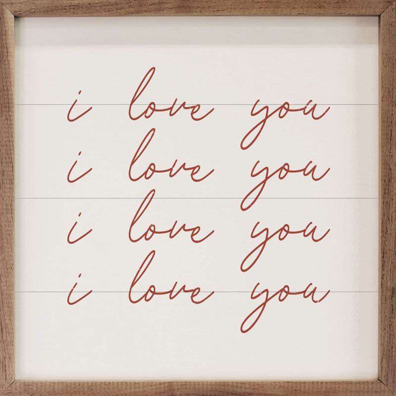 I Love You On Répétition - blanc, H 4 po x l 4 po x P 1 po