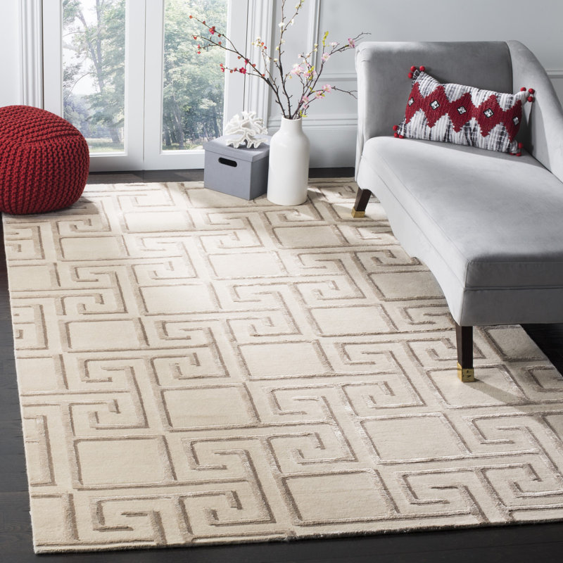 Tapis argenté noué à la main Candie, Rectangle 9 pi x 12 pi