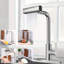 Brushed Nickel Kitchen Sink Faucet Pull Down Sprayer Single Handle Swivel Mixer-126470458