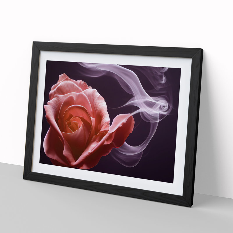 Glowing Rose Flower - Framed Print