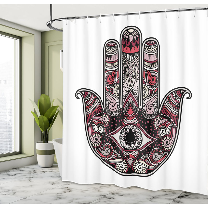 Rideau de douche avec crochets inclus, H 84 po x l 69 po, Corail foncé