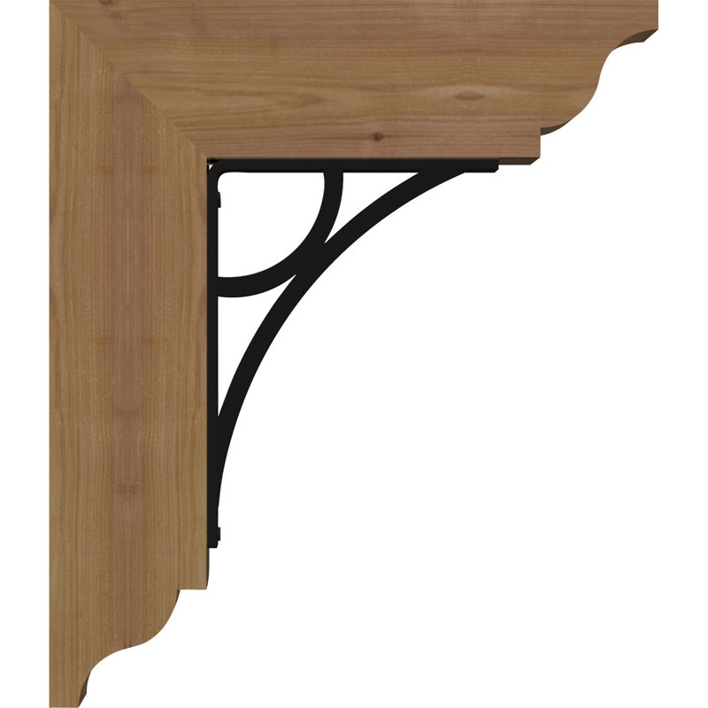 Triple support de fer Galveston, H 18 po x P 15 1/2 po, Cèdre rouge de l'Ouest l 3 1/2 po x T 4 po (lisse