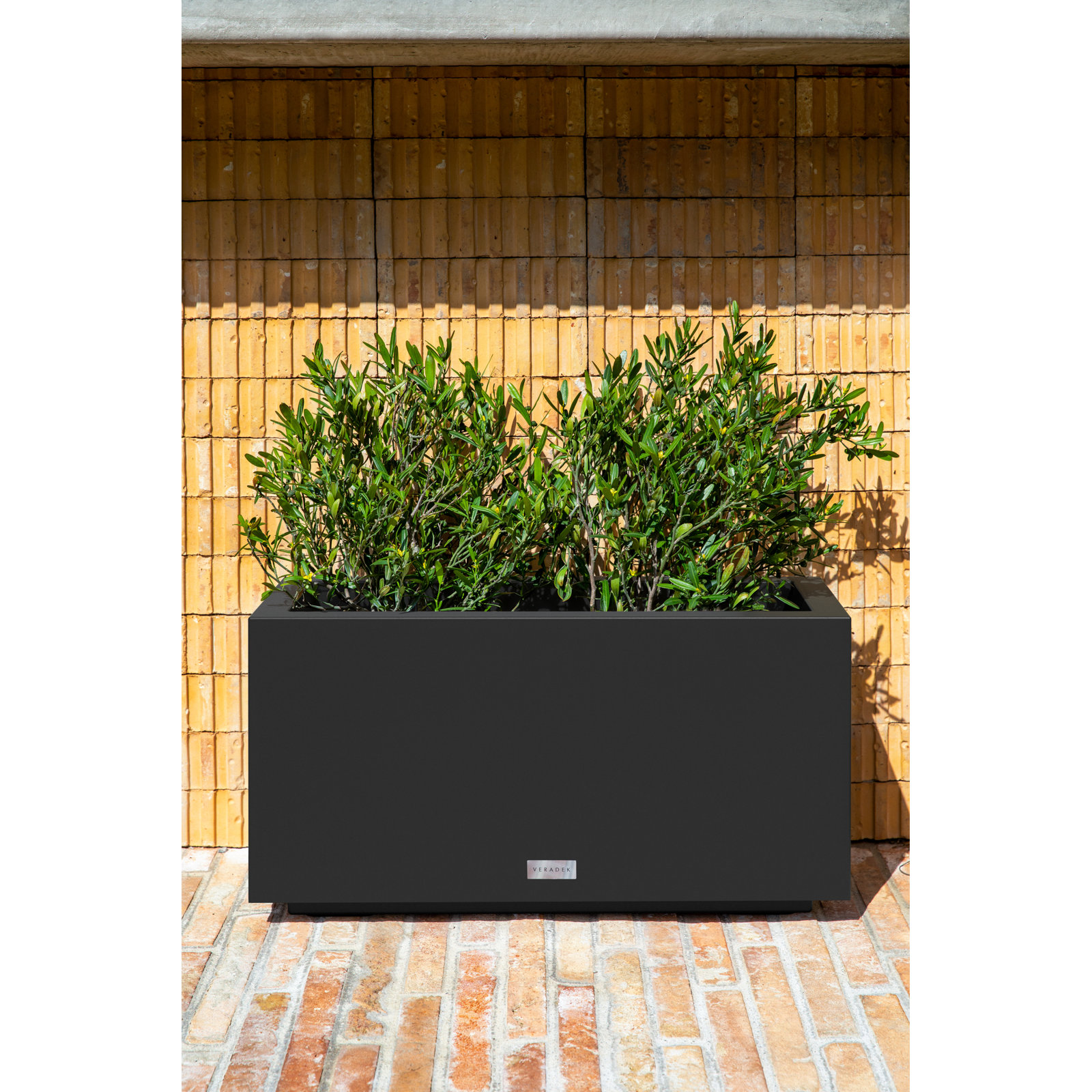 Block Series Long Box Planter, 13.25” H x 24.75” W x 11” D, Black