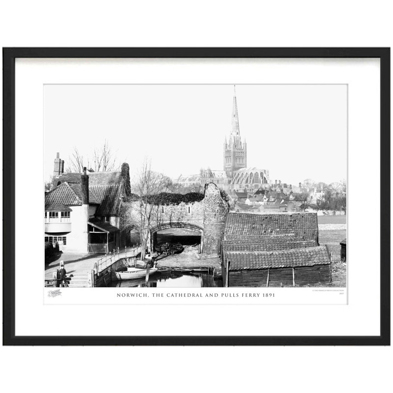 Norwich, The Cathedral And Pulls Ferry 1891 by Francis Frith - Single Picture Frame Print, 45cm H x 60cm W x 2.3cm D
