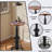 Industrial Bar Table 38.6"-44.5" Height Adjustable Swivel Round Wood Tabletop 23.6" Dia, Kitchen Dining Office Coffee Bistro Pub Table
