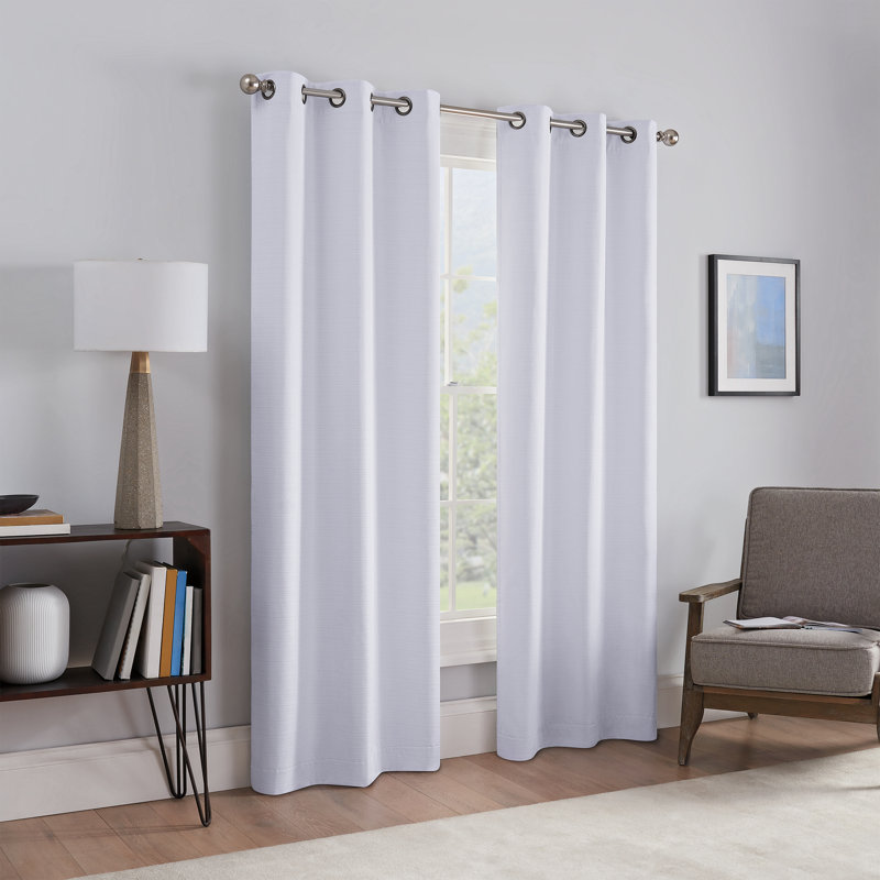 Talisa Curtain Pair, White, 37" W x 84" L