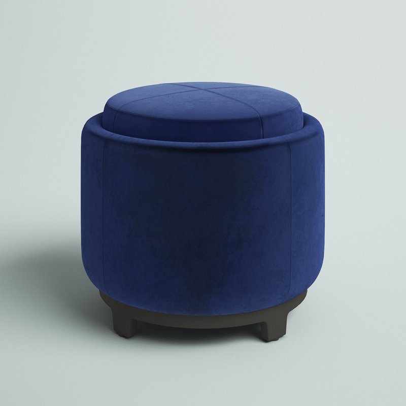 Upholstered Ottoman, Royal Blue