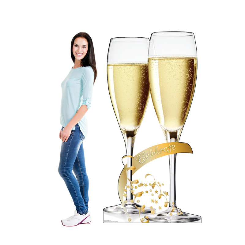 Celebrate Champagne Glasses 70'' Cardboard Standup Decor