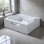 Baignoire tourbillon 2 personnes 70 po x 58 po avec double pompe, chromothérapie et panneau en verre Bali