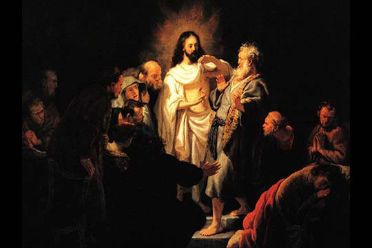 Christ montre sa plaie-impression d’art graphique, 24 po x 36 po