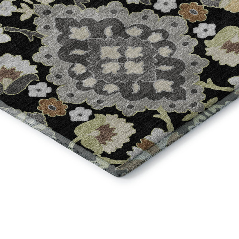 Tapis oriental Corum AMF1002 lavable à la machine de qualité supérieure, Rectangle 5 pi x 7 pi 6 po