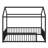 Montessori-Inspired House-Shaped Floor Bed Frame With Safety Fence-408730600-408730607