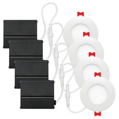 Ultra Slim 3 in. 6 W Air-Tight IC Rated Standard Recessed Lighting Kit