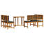 Ensemble de banc de jardin vidaXL 4 pièces en bois d'acacia massif brun-1542801801