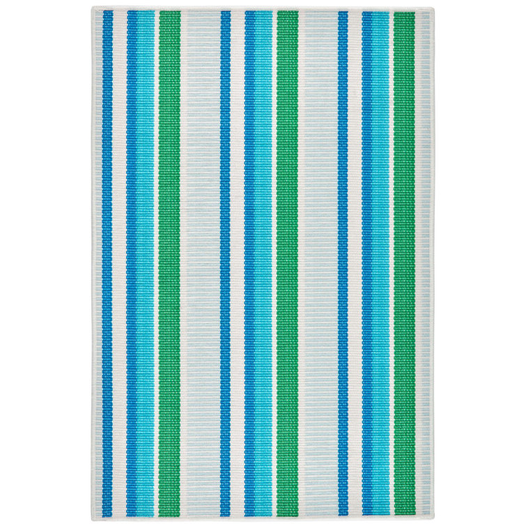 Always Greener Cobalt/Green Machine Washable Rug