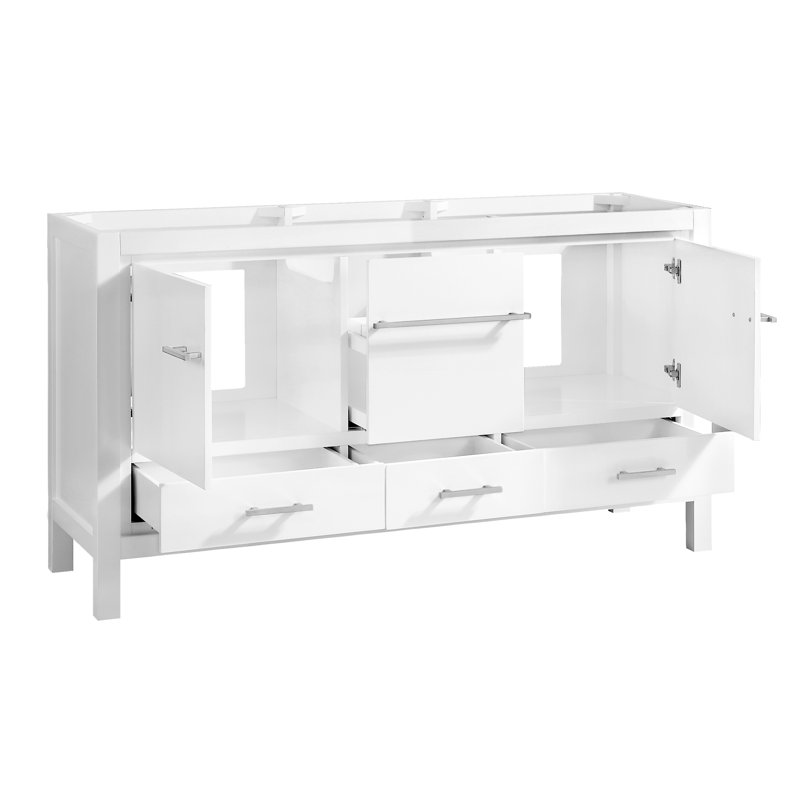 Riley 61'' Double Bathroom Vanity with Quartz Top, White