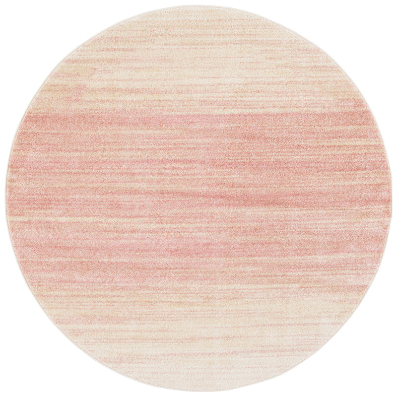 Tapis rose / ivoire Teagan, Rond 8 pi