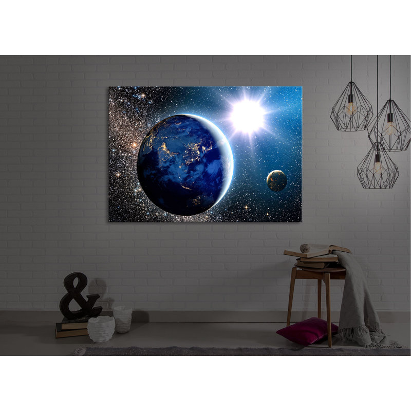 Earth In Space by No - Wrapped Canvas Print, Without lighting, 60cm H x 80cm W x 4.5cm D