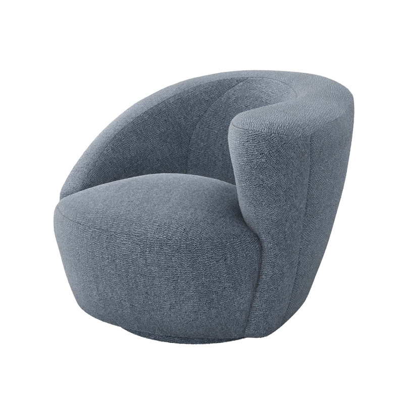 Fauteuil pivotant droit Carlisle, Mélange de polyester azur