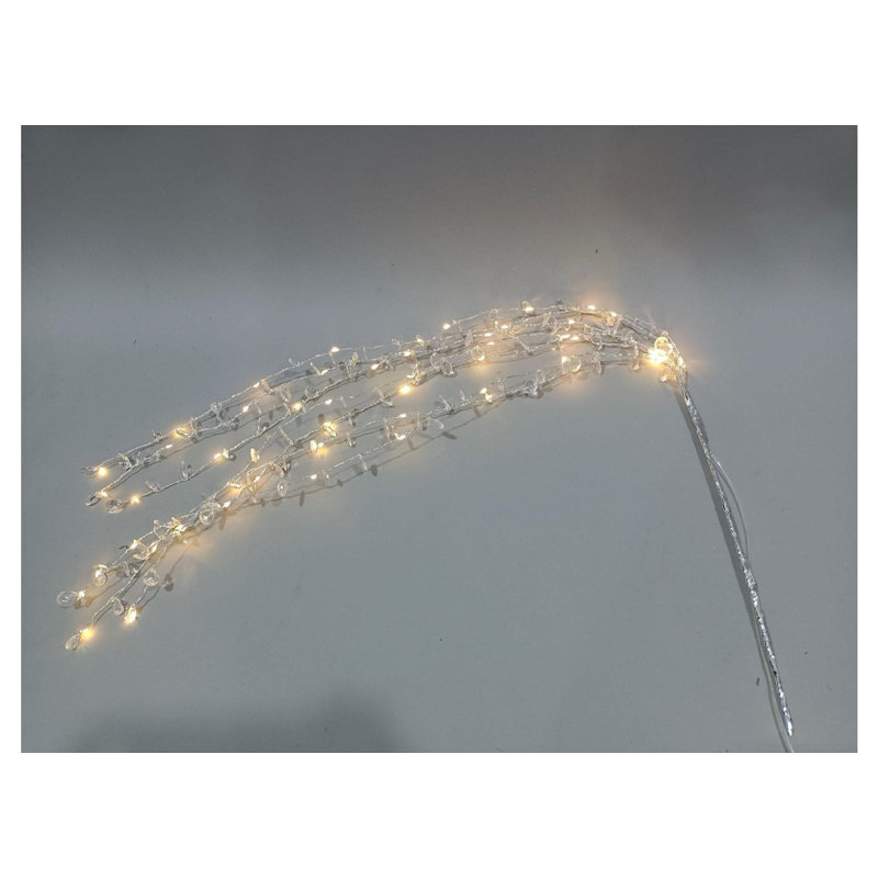 LED Lighted Willow Branch Christmas Spray - 40" - Silver - Warm White