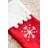 Boiled Wool Red Stocking with Pom Poms and Snowflake Design - Red, White - 20"