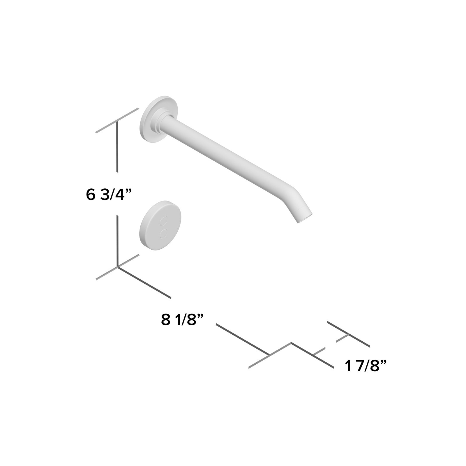 Purist Wall-Mount Commercial Bathroom Faucet, Vibrant Stainless