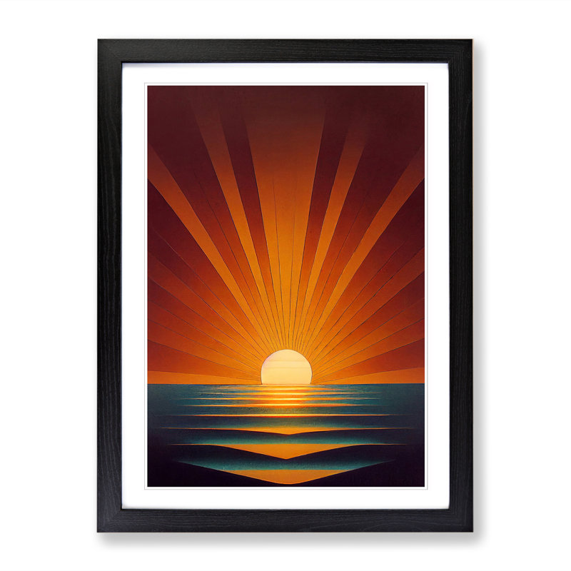 Cartagena Egyptian Sunset 1 Piece Wall Art, 34cm H x 25cm W x 2cm D, Black