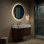 Meuble-lavabo suspendu de 76 cm et 91 cm avec lavabo, armoire de rangement murale, lavabo intégré en surface solide blanc brillant/beige crème chaud, 3 trous prépercés pour robinetterie, portes à fermeture amortie, armoire en noyer et chêne clair-648485170-648485177-648485180