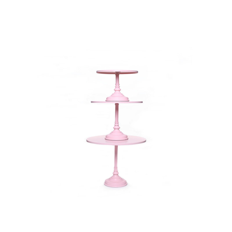 Présentoir à gâteaux 3 pièces Sandee, Rose