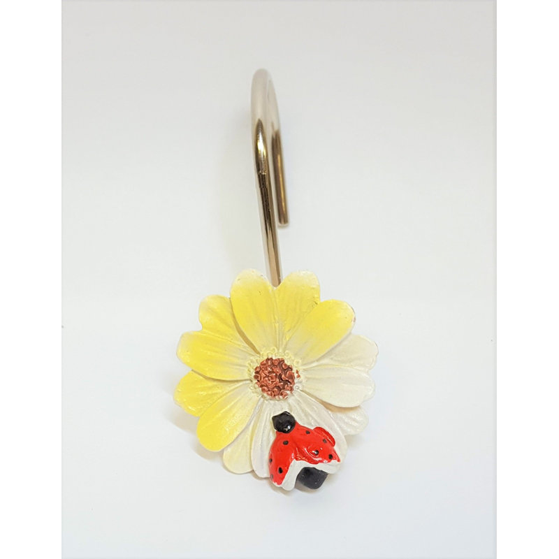 Crochets de rideau de douche coccinelle