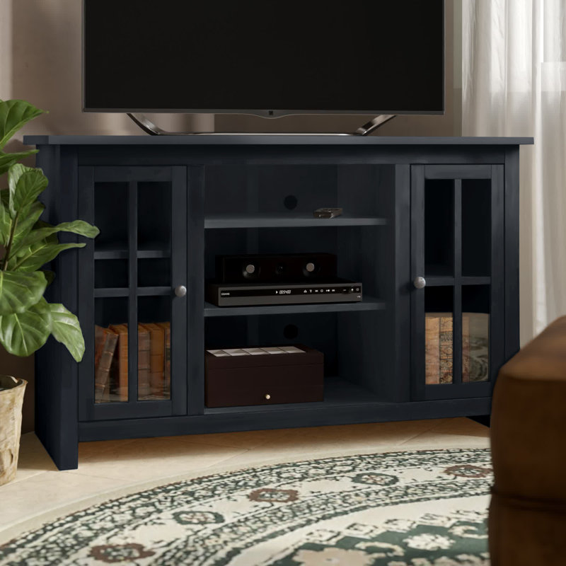 Kavien Solid Wood TV Stand for TVs up to 55", Black
