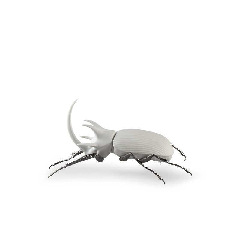 Awesome Insects Rhinoceros Beetle Figurine, White